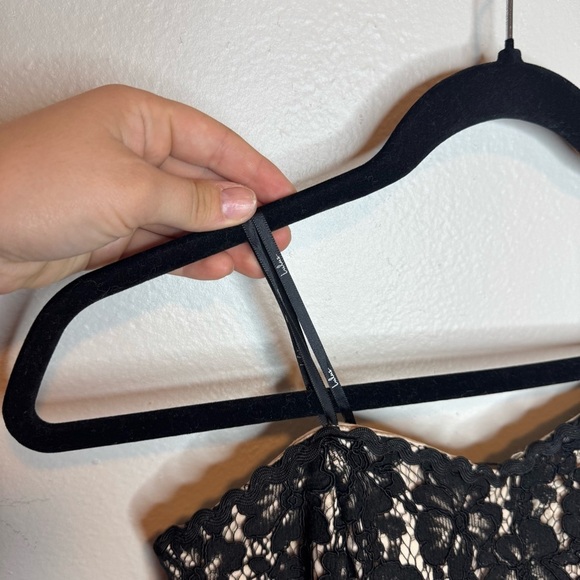Lulu's Ain't Misbehavin' Black Lace Fringe Strapless Bodycon Sexy Dress - Picture 9 of 15